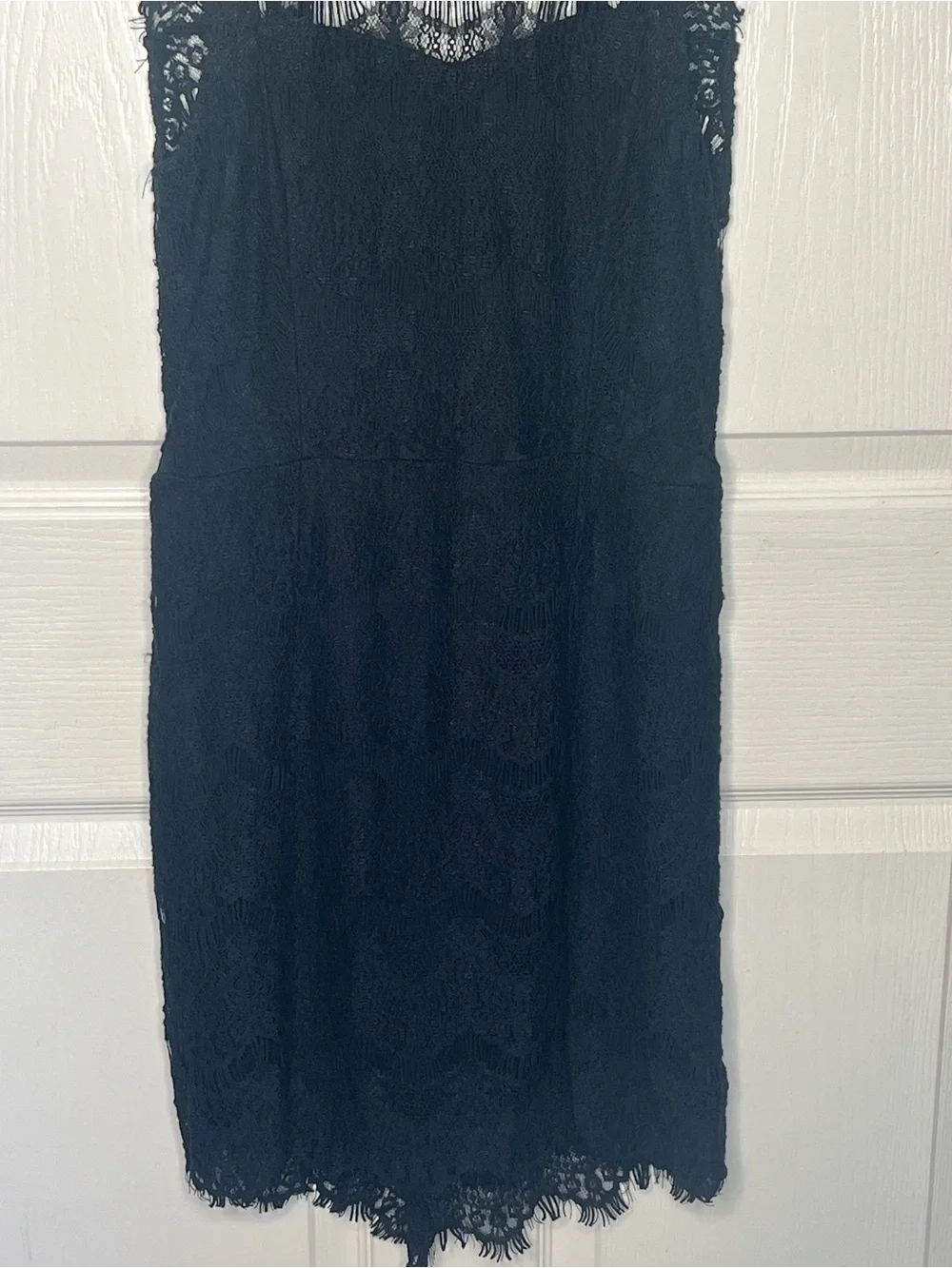 Free People Daydream Elegant Black Lace Mini Dress Sleeveless High Neck Sz M - Picture 4 of 13
